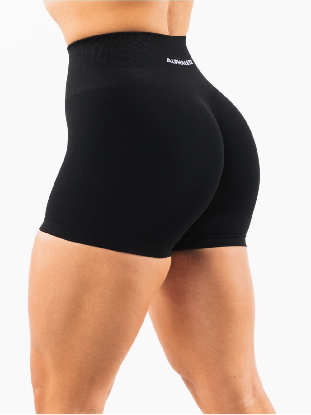 Alphalete Women's High-Waist Black Seamless Shorts